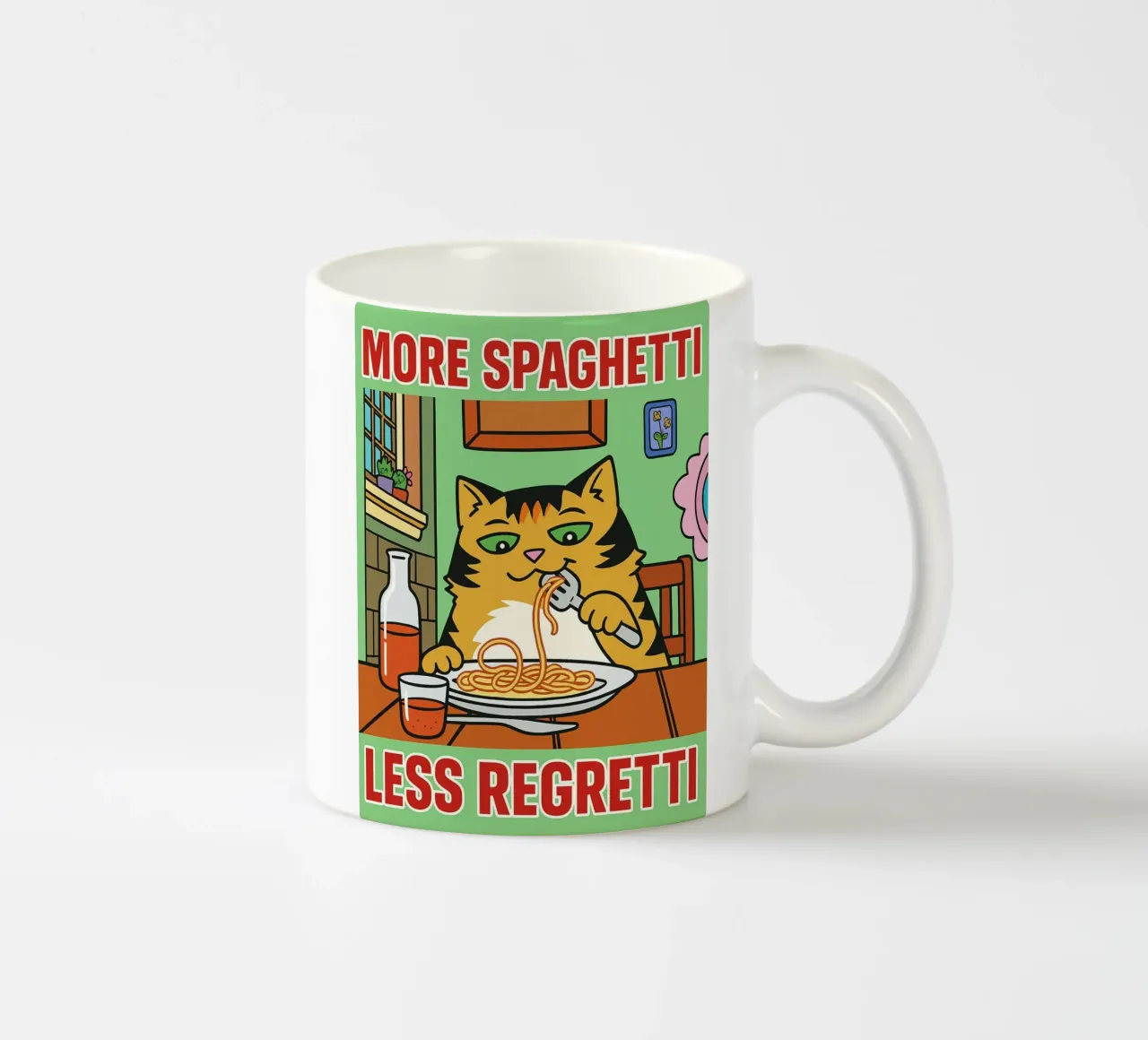 more spaghetti less regretti tazza in ceramica da Botania