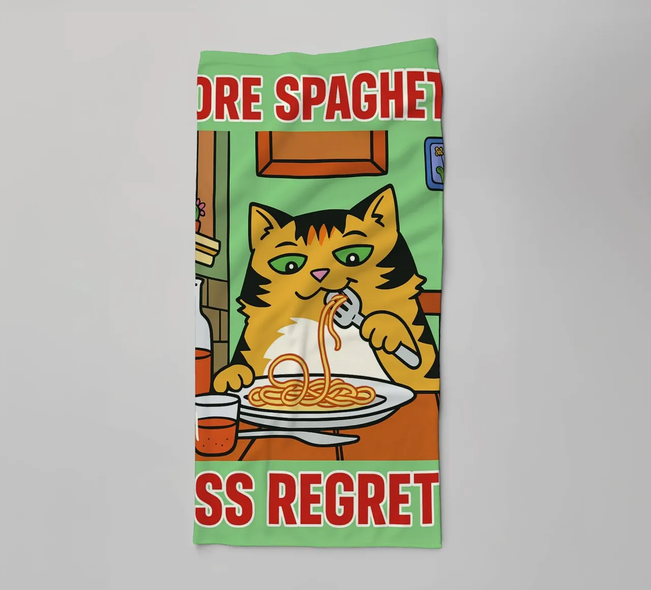 more spaghetti less regretti asciugamano da bagno da Botania