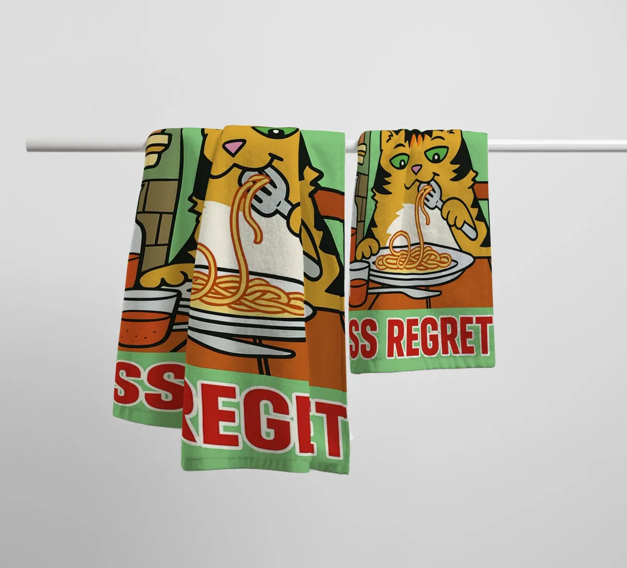 more spaghetti less regretti asciugamano da bagno da Botania