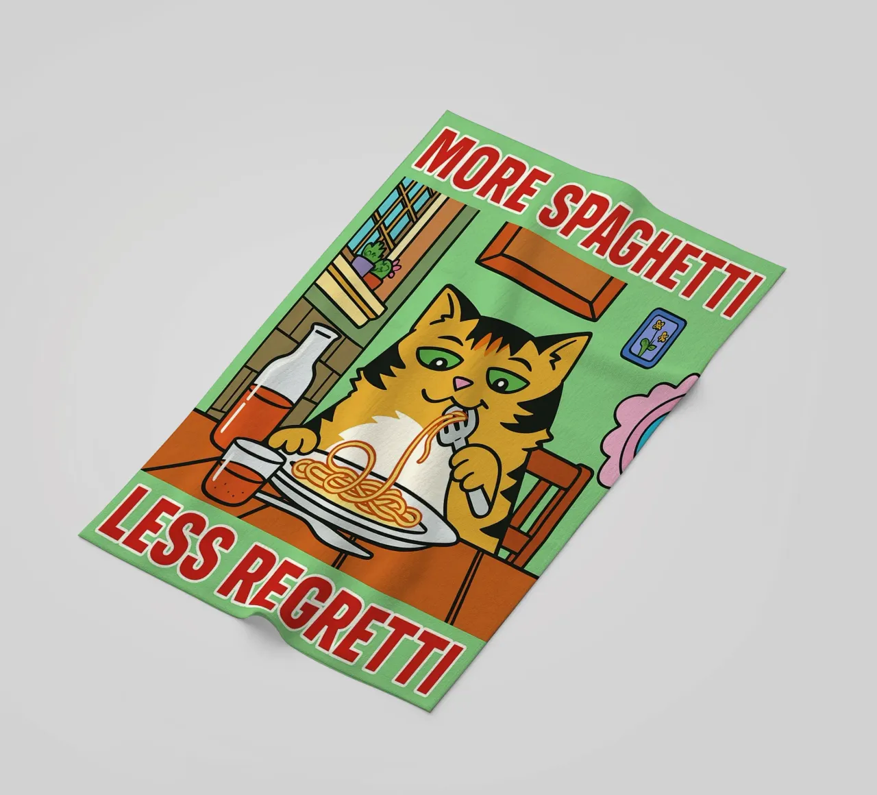 more spaghetti less regretti telo mare da Botania