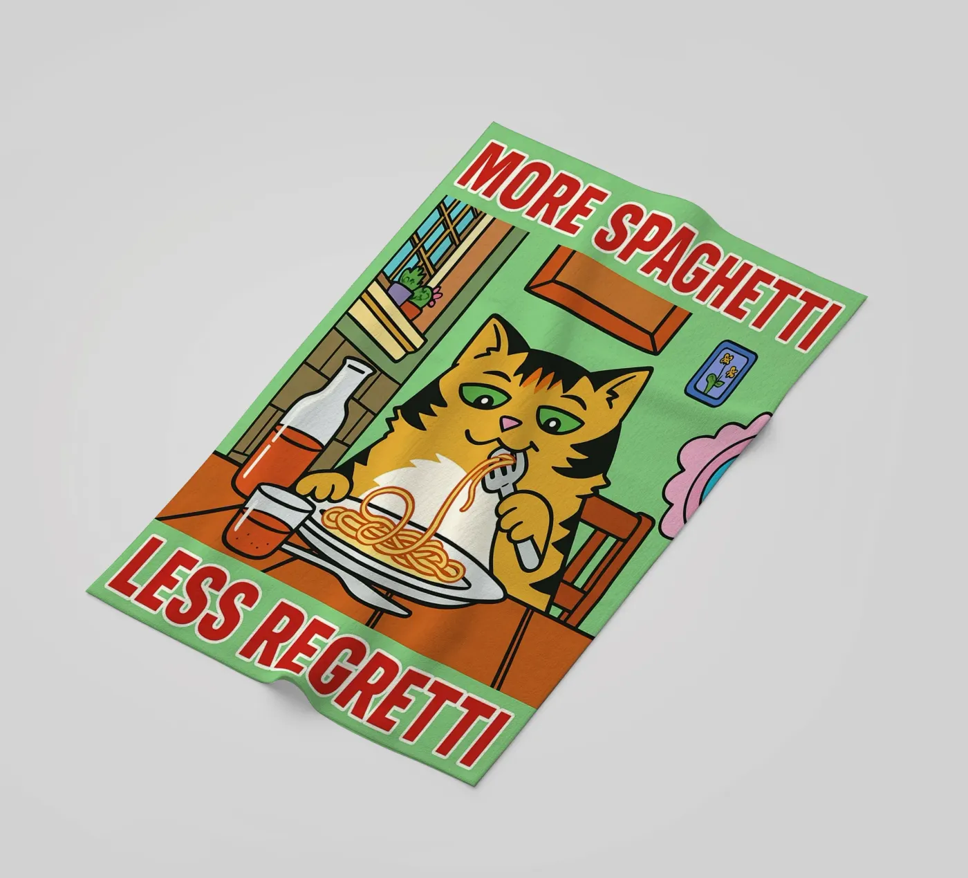 more spaghetti less regretti telo mare da Botania