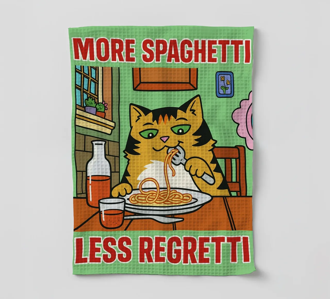 plus de spaghetti moins de regretti torchon de Botania