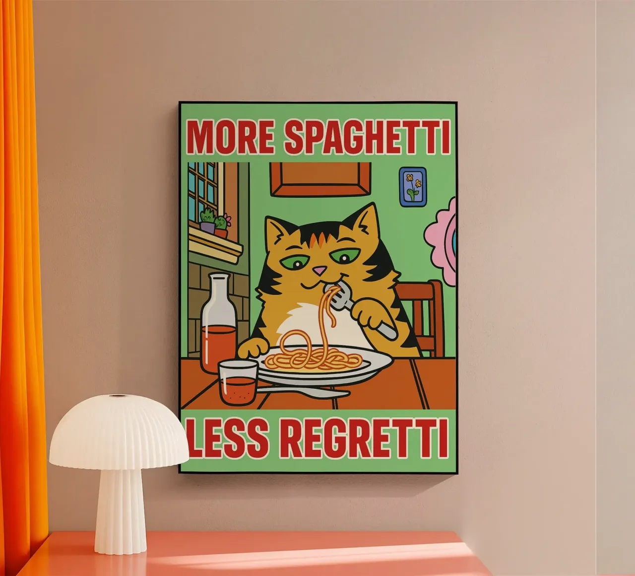 more spaghetti less regretti plexiglass da Botania