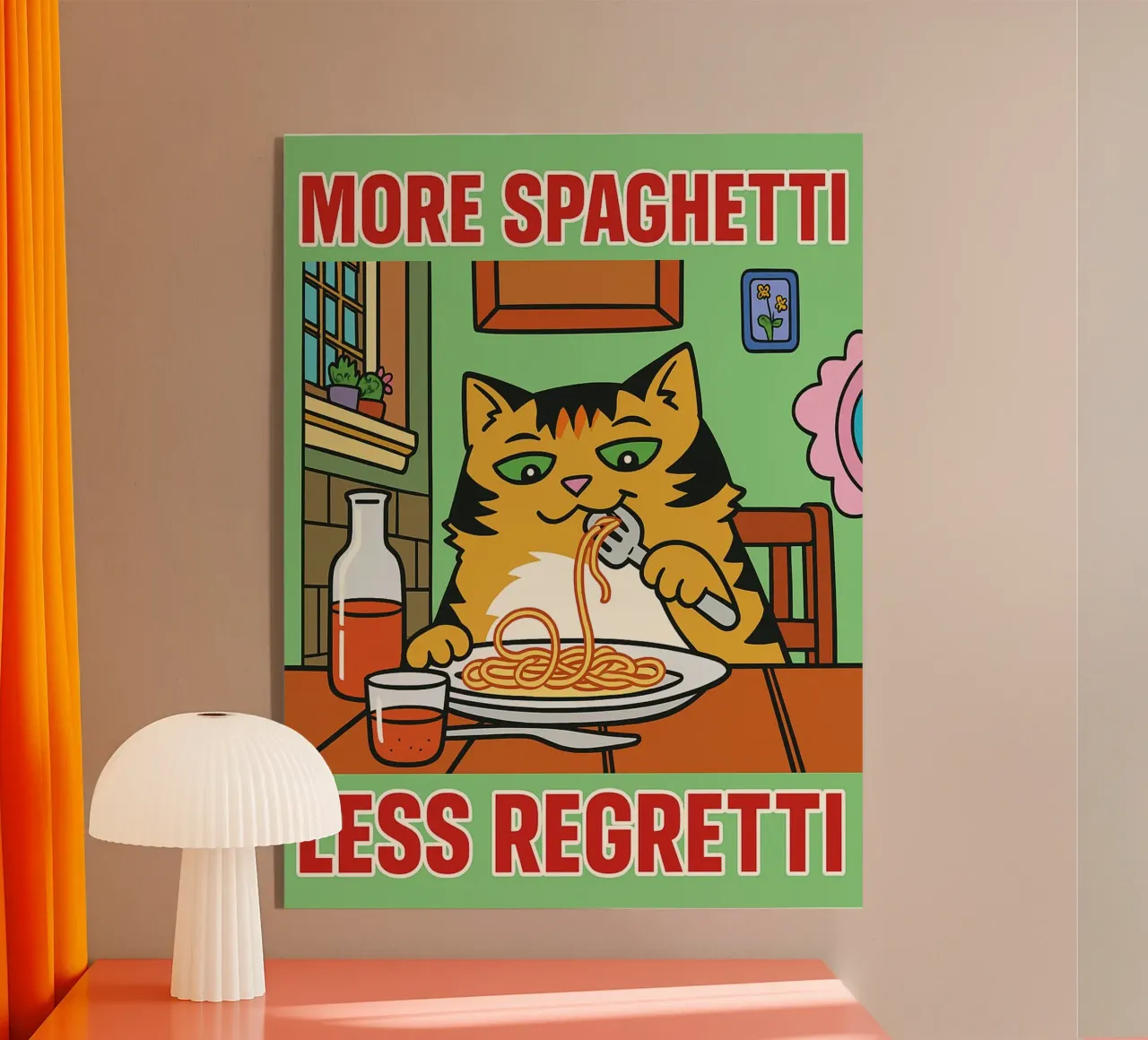 more spaghetti less regretti plexiglass da Botania