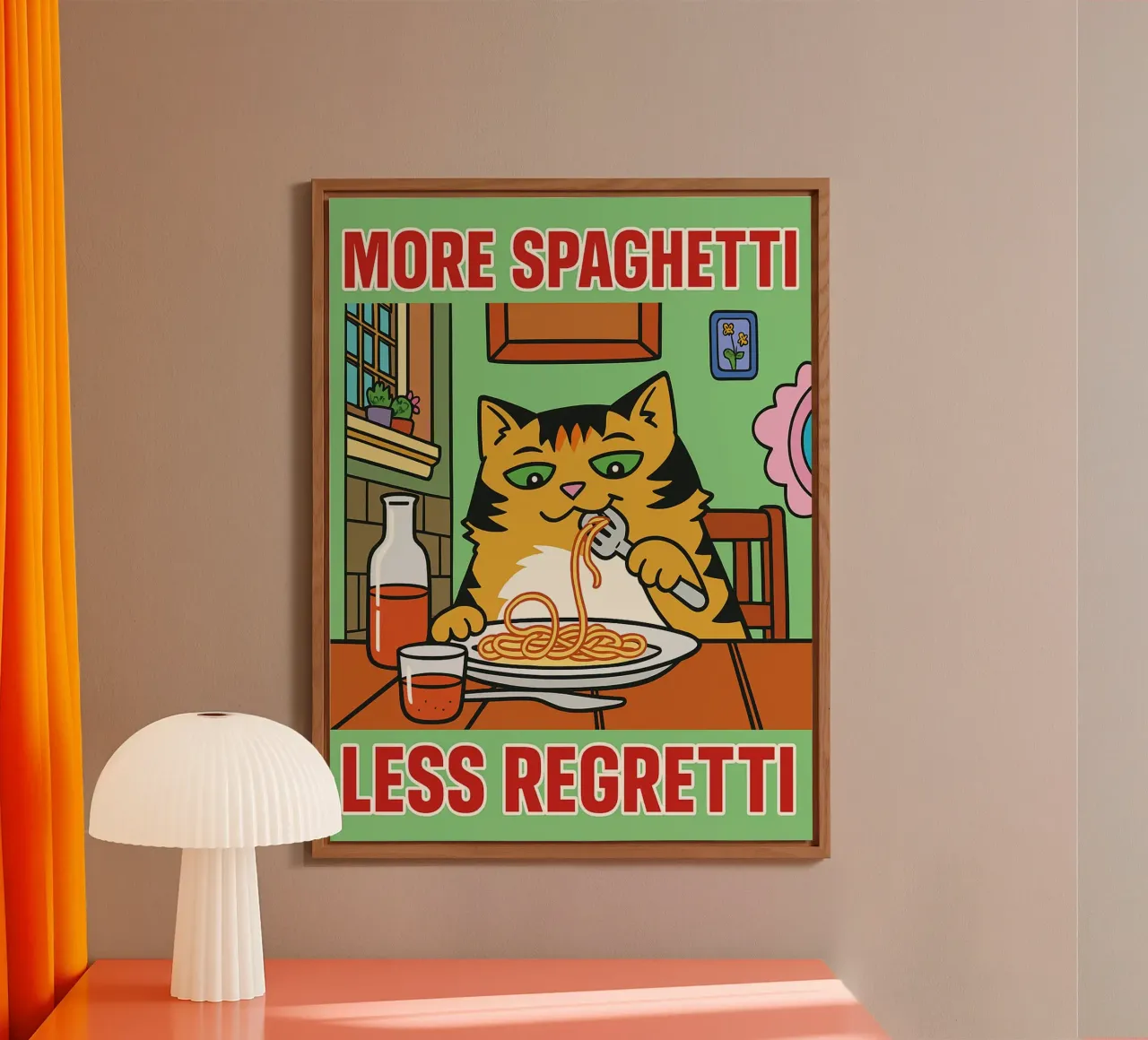 more spaghetti less regretti alluminio dibond da Botania
