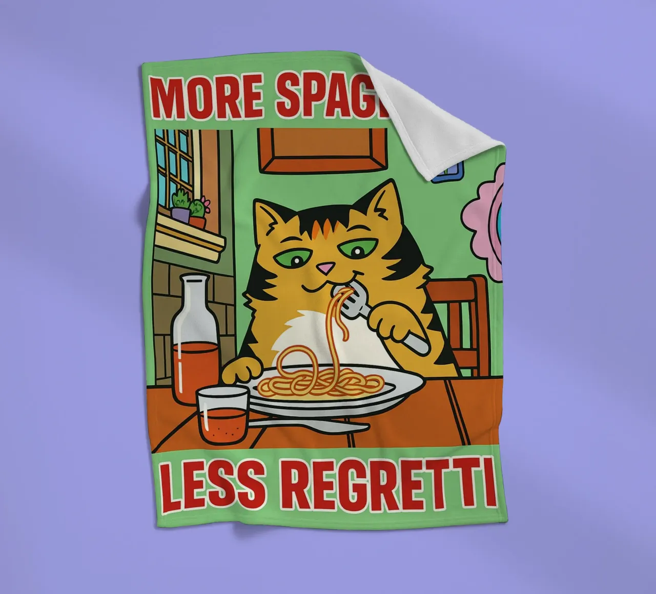 more spaghetti less regretti coperta in pile da Botania