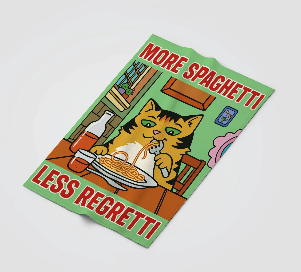 more spaghetti less regretti coperta in pile da Botania