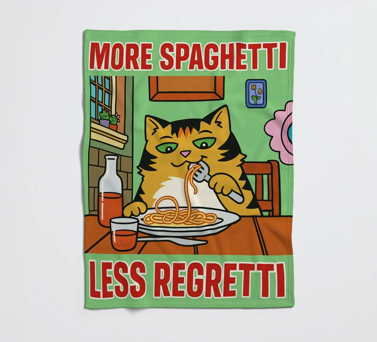 more spaghetti less regretti coperta in pile da Botania