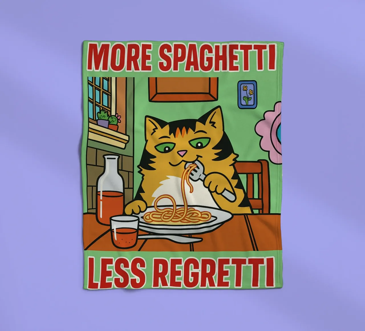 more spaghetti less regretti coperta in pile da Botania