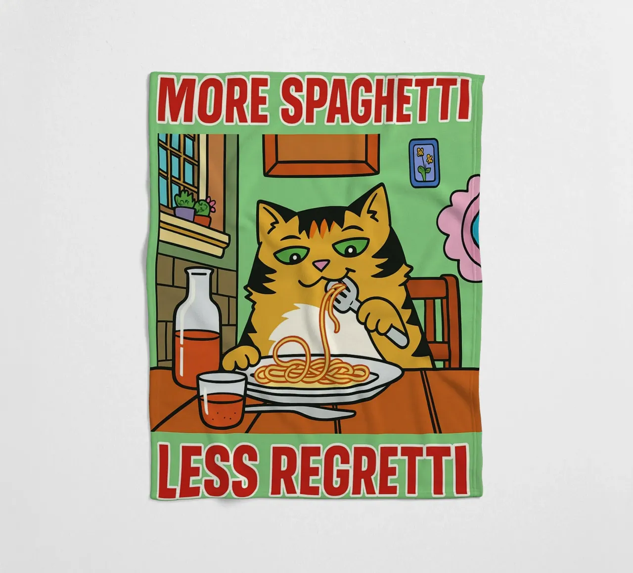 more spaghetti less regretti coperta in pile da Botania