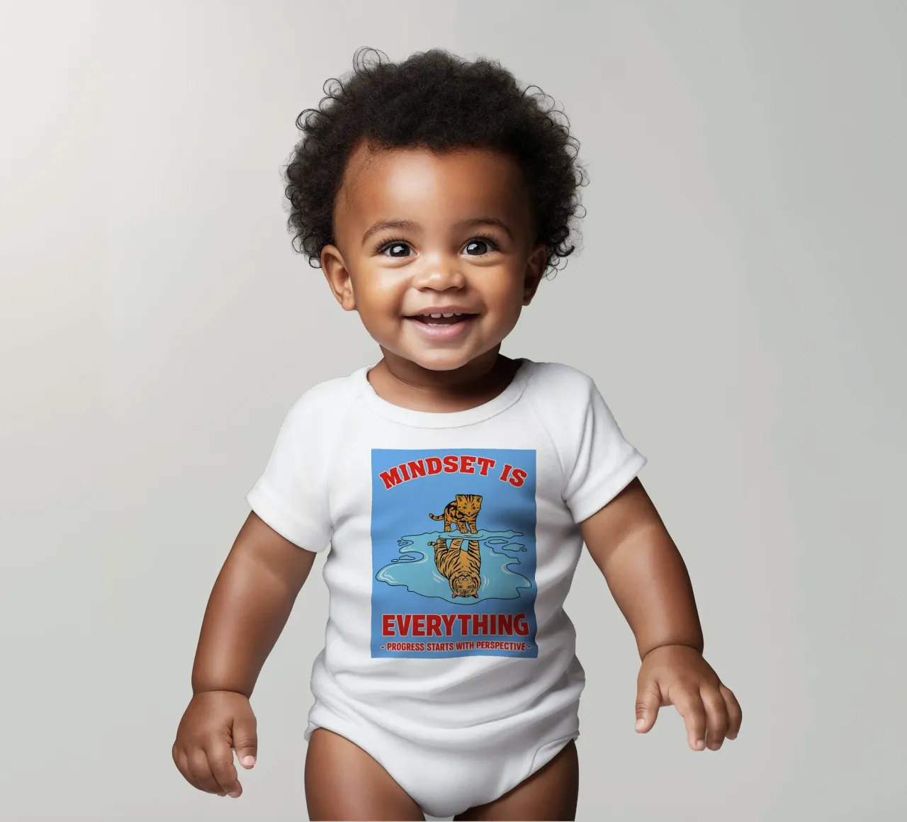 mindset is alles babyrompertje korte mouwen van Botania