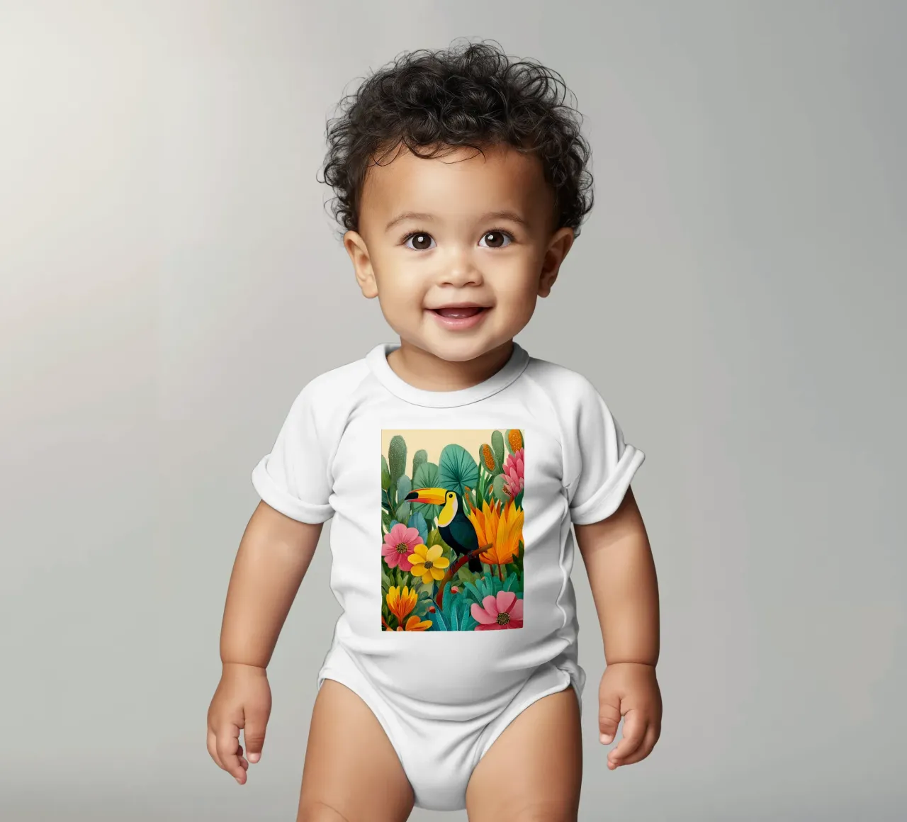 Floral Study: Toucan body neonato maniche corte da Luca