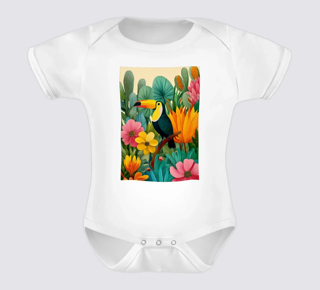 Floral Study: Toucan body neonato maniche corte da Luca