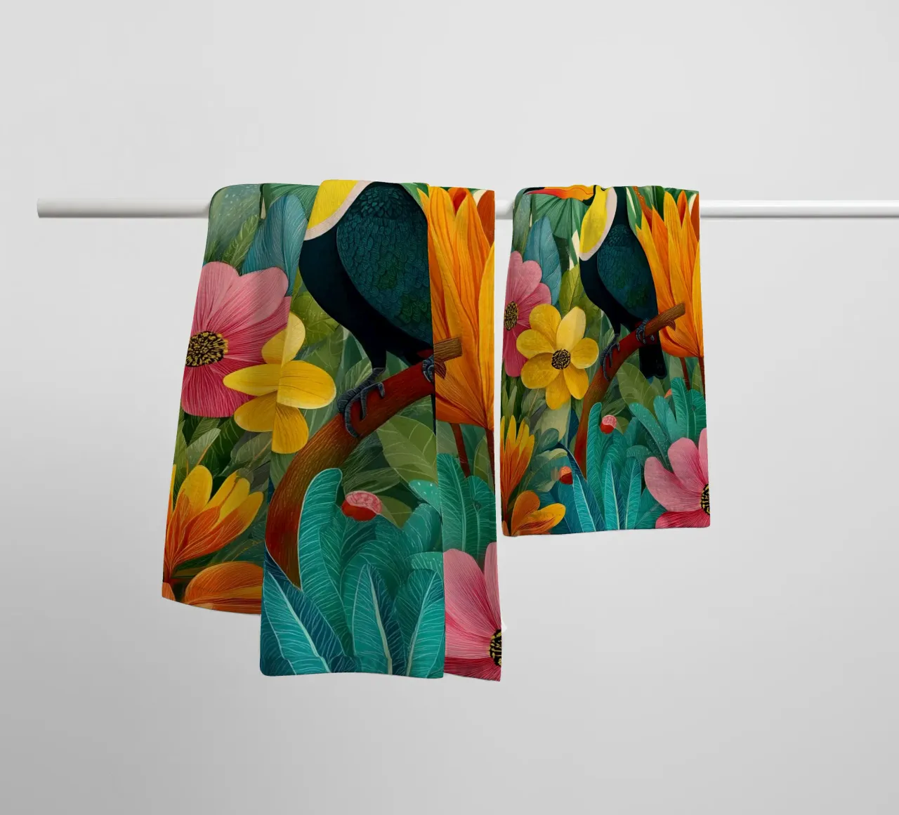 Floral Study: Toucan asciugamano da bagno da Luca