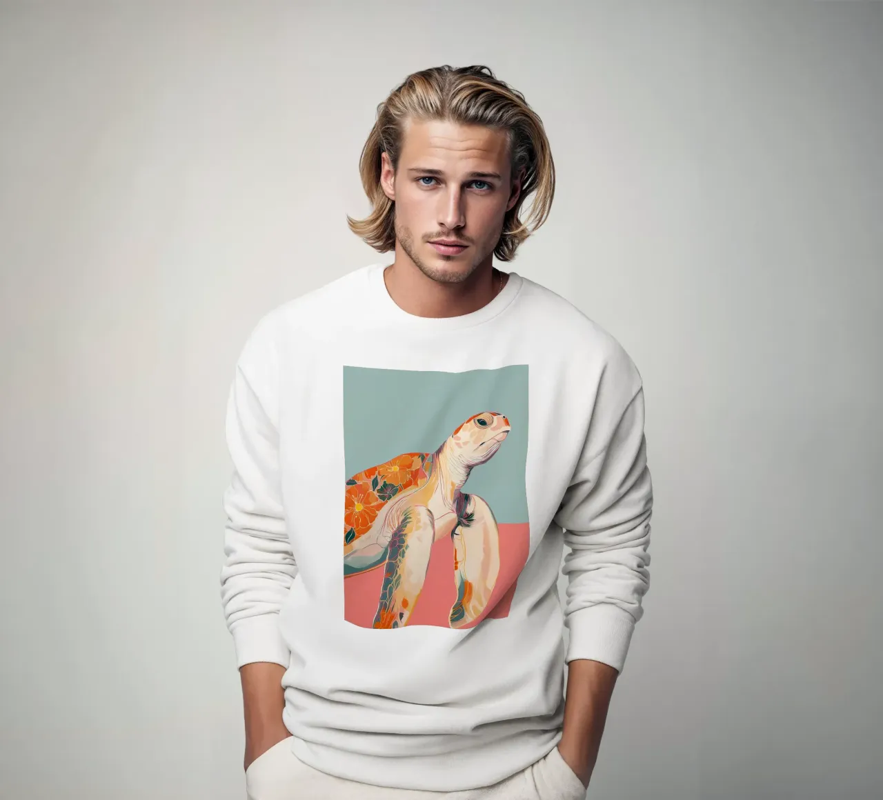 Ocean Bloom: Turtle Sweatshirt von Luca