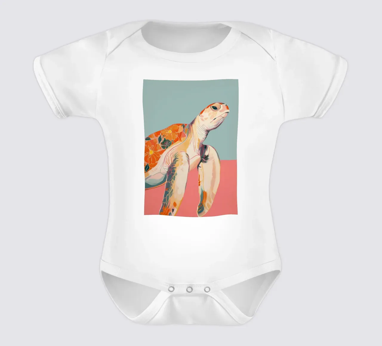 Ocean Bloom: Turtle body neonato maniche corte da Luca