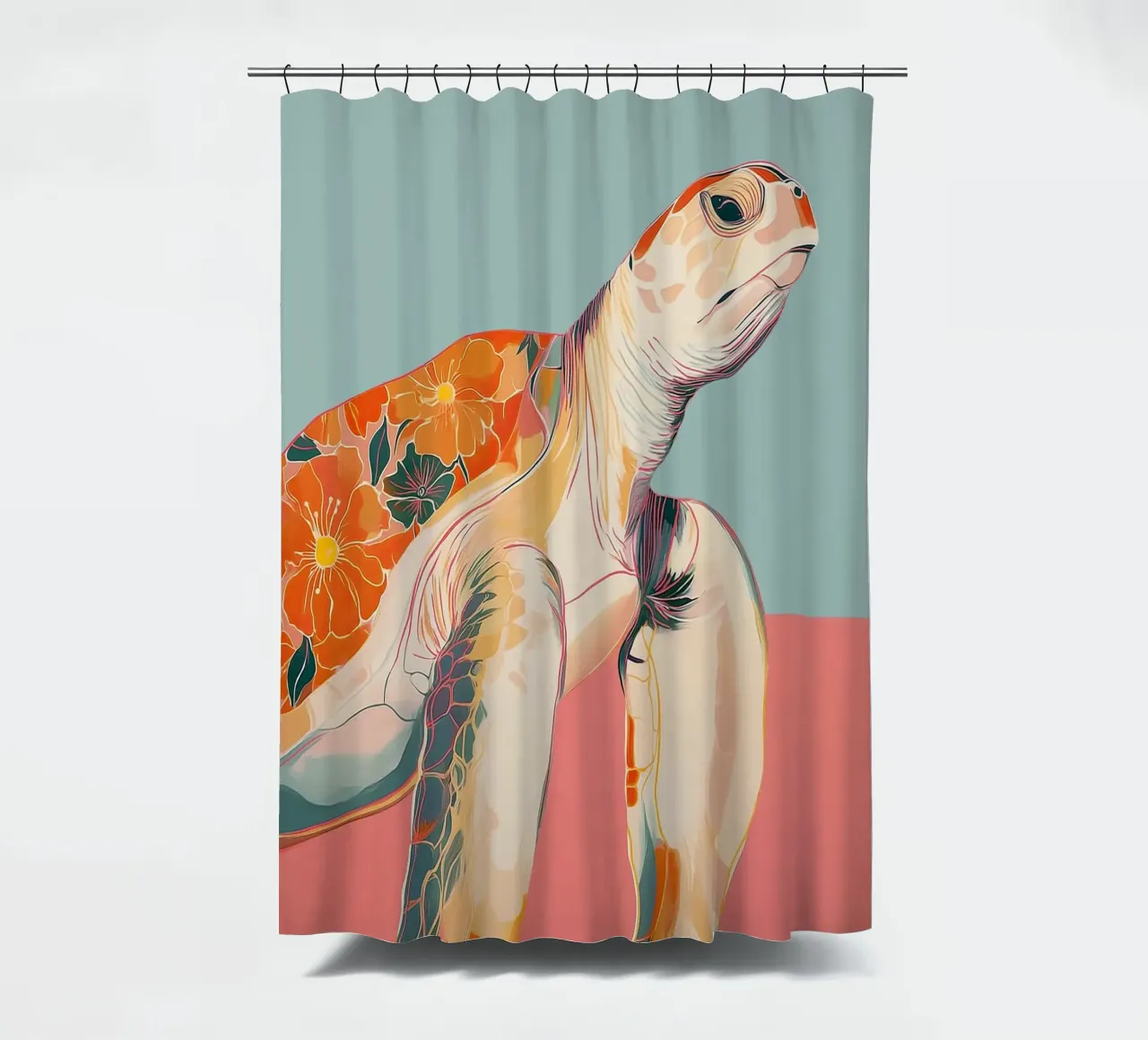 Ocean Bloom: Turtle tenda da doccia da Luca