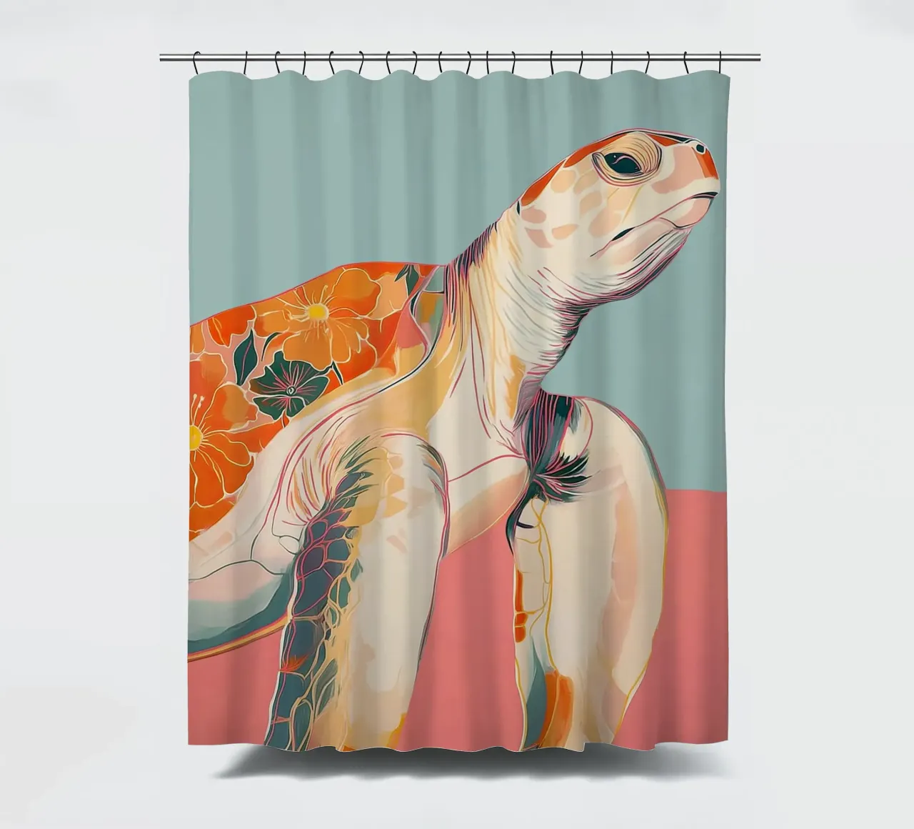 Ocean Bloom: Turtle tenda da doccia da Luca