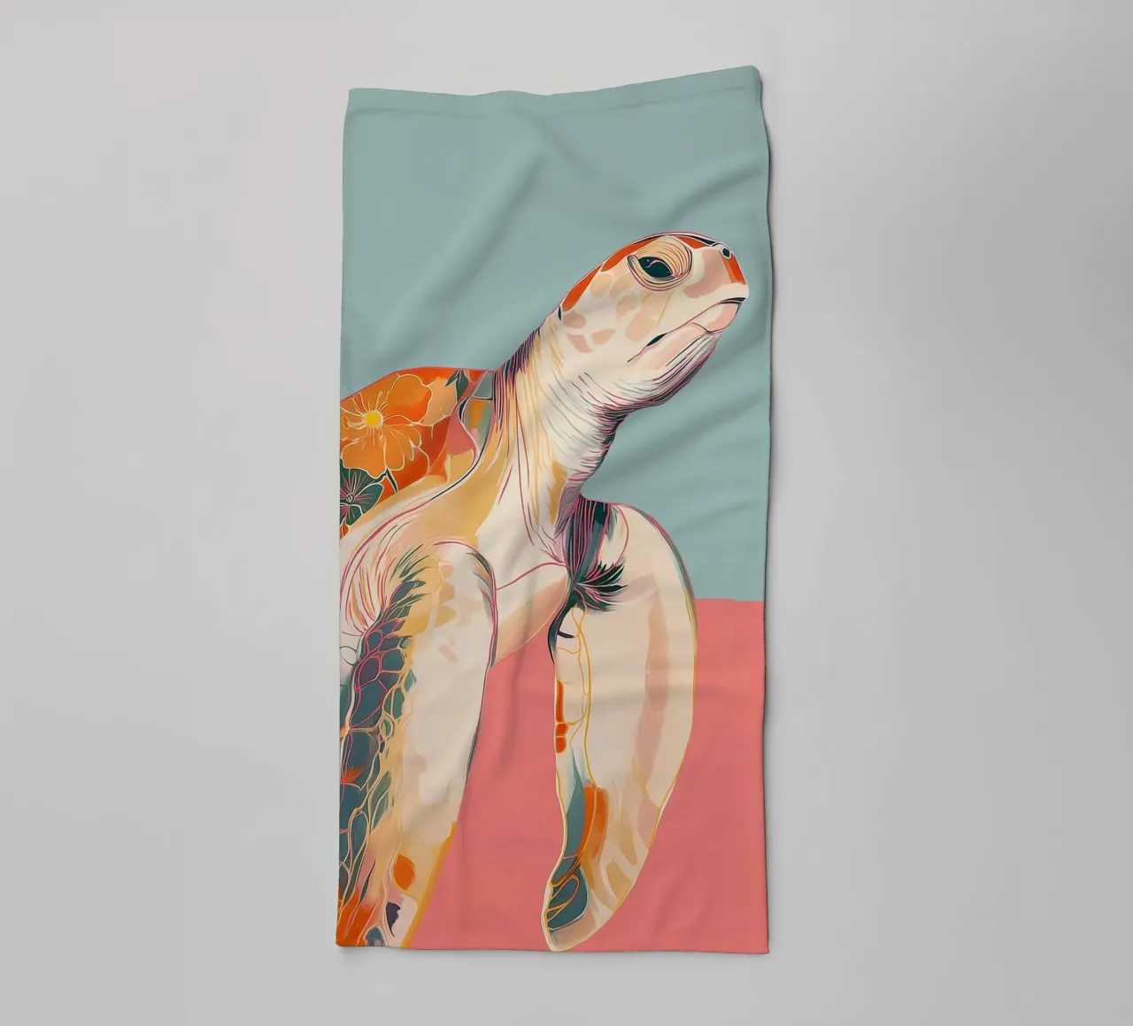 Ocean Bloom: Turtle badhanddoek van Luca