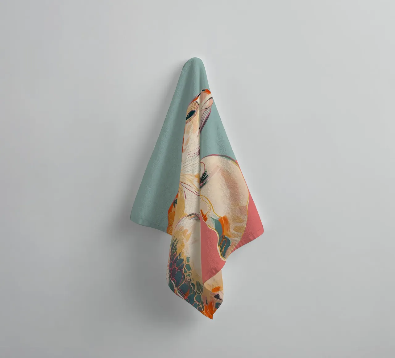 Ocean Bloom: Turtle badhanddoek van Luca