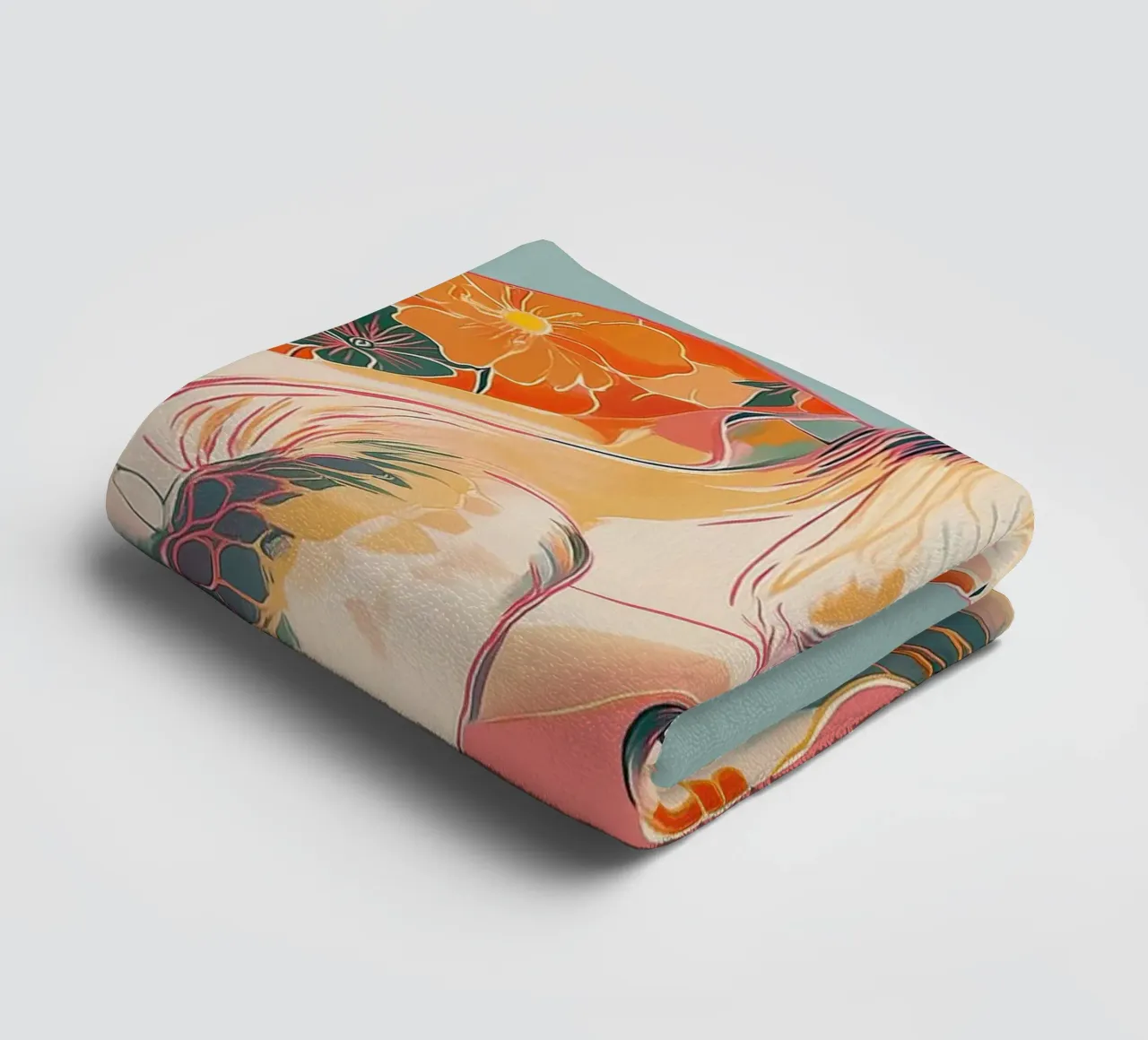 Ocean Bloom: Turtle badhanddoek van Luca