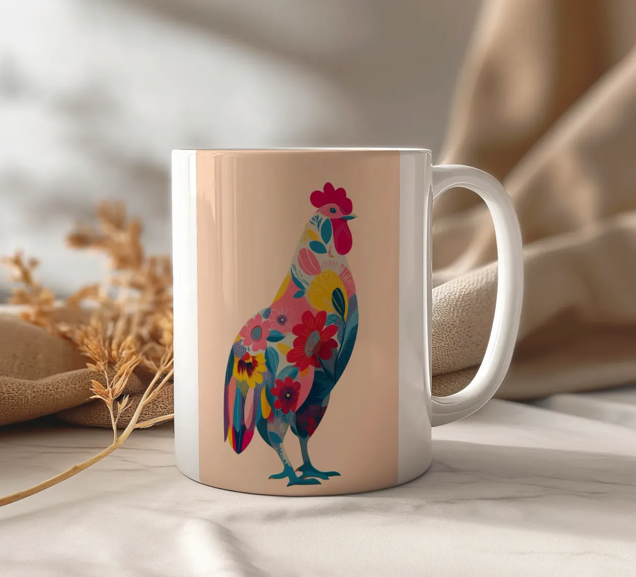 The Blooming Rooster tazza in ceramica da Luca