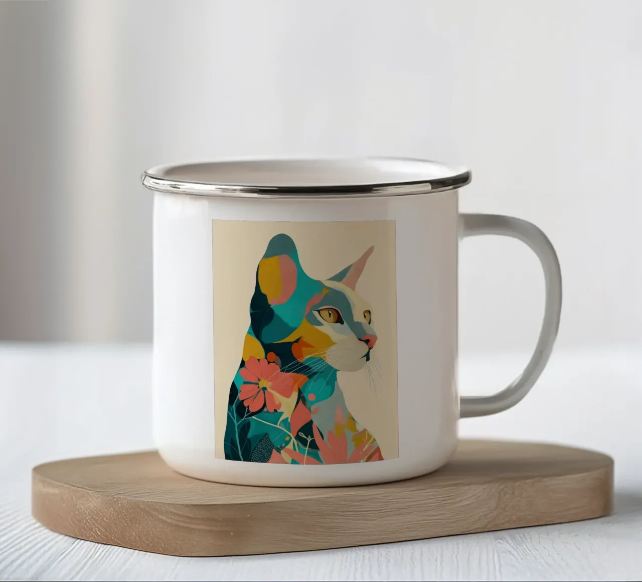 Flora Sphinx Emaille Tasse von Luca