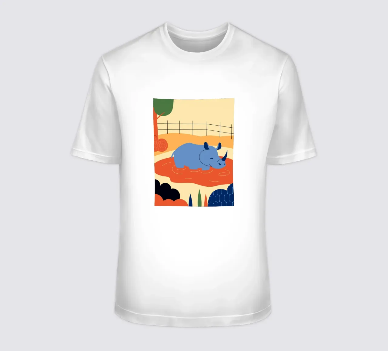 Rinoceronte nel fiume t-shirt da PROTECT ANIMALS