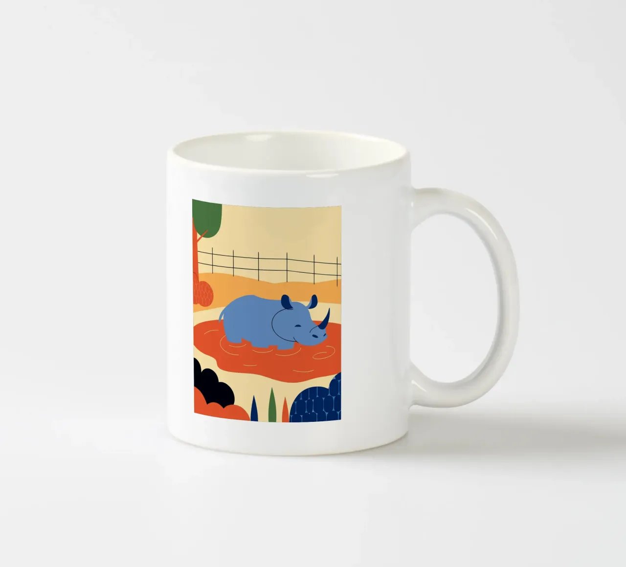Rinoceronte nel fiume tazza in ceramica da PROTECT ANIMALS