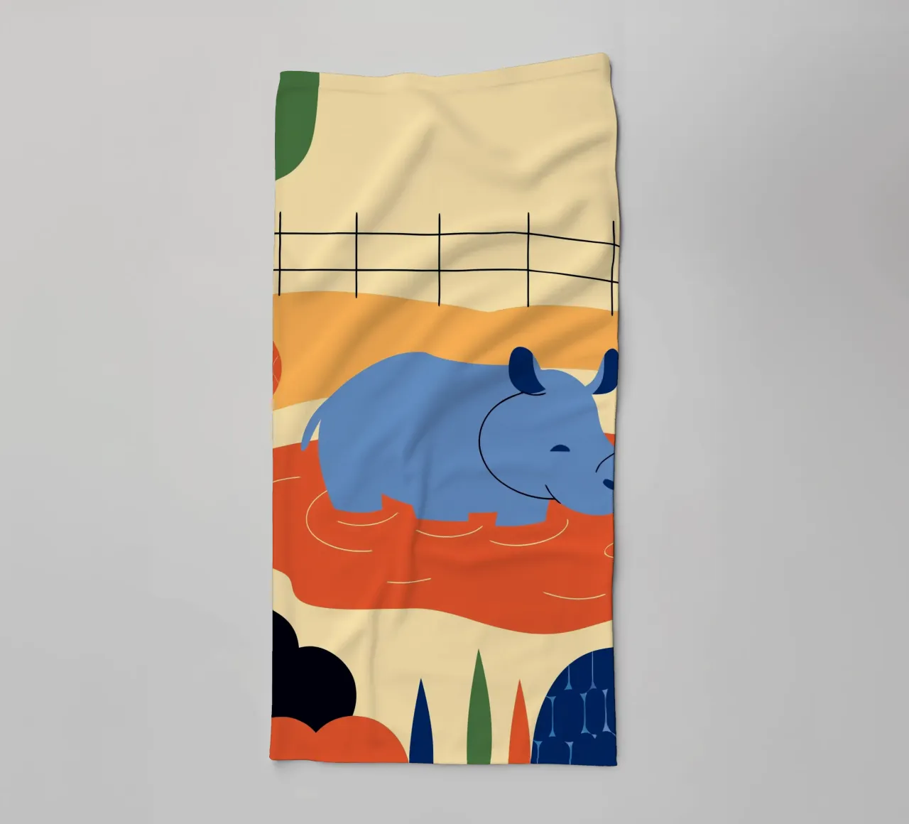Nashorn im Fluss Handtuch von PROTECT ANIMALS