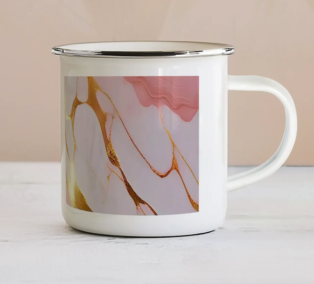 Stampa su marmo - Rosa #2 tazza in smalto da Hightown Design