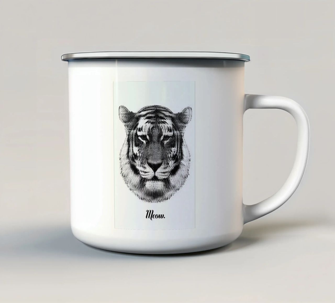 Tiger says Meow tazza in smalto da RK Design