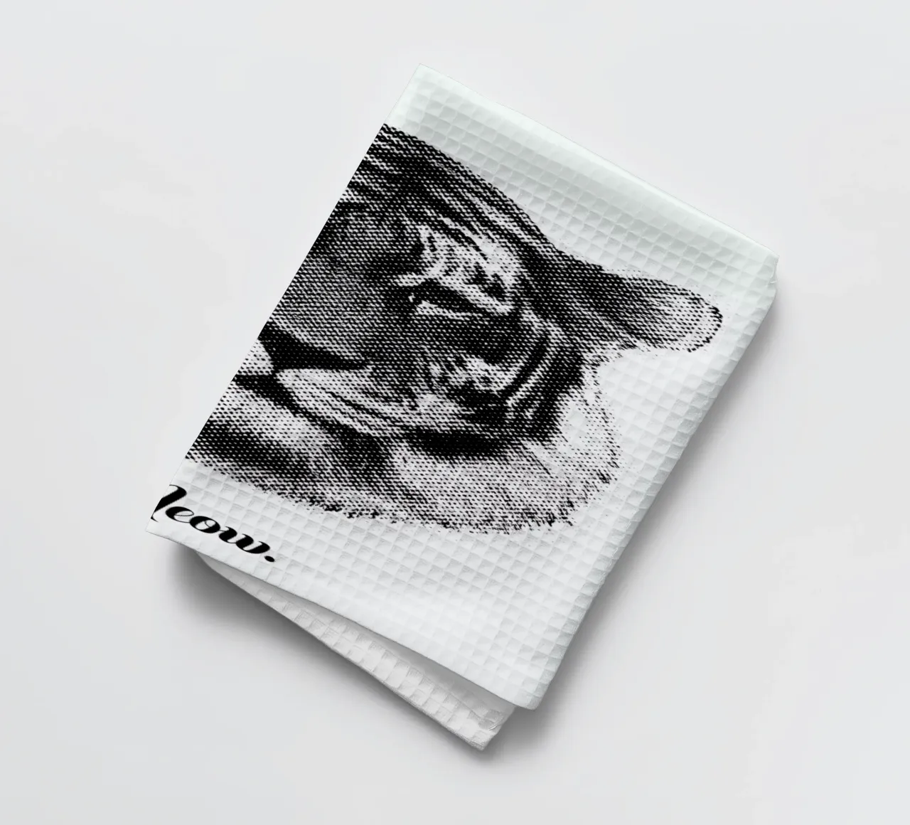 Tiger says Meow tea towel by RK Design