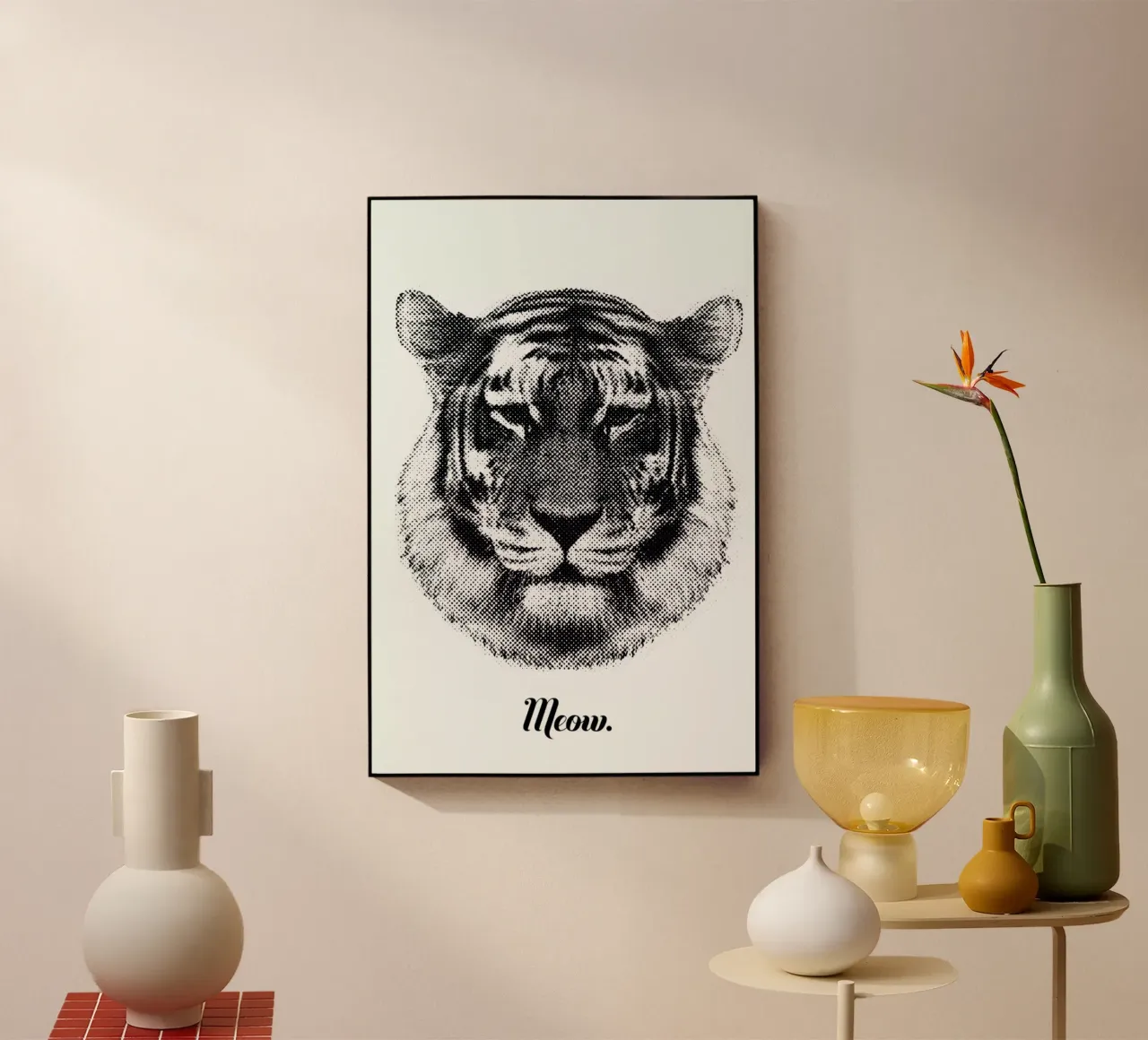 Tiger says Meow acrylic glass by RK Design