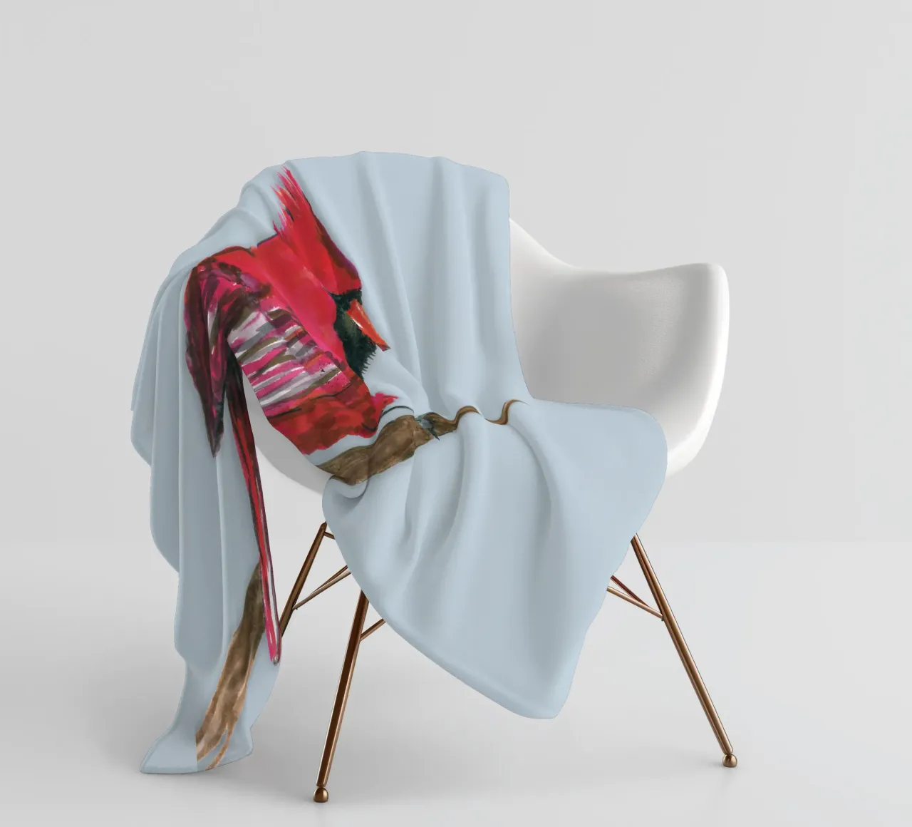 Acquerello di un cardinale settentrionale coperta in pile da BwiseLizzy