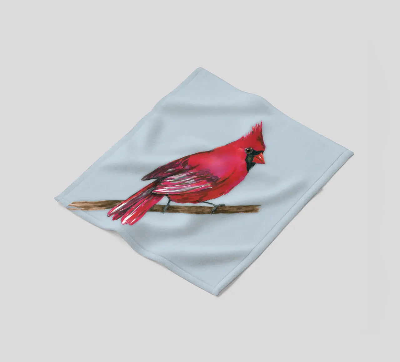 Acquerello di un cardinale settentrionale coperta in pile da BwiseLizzy