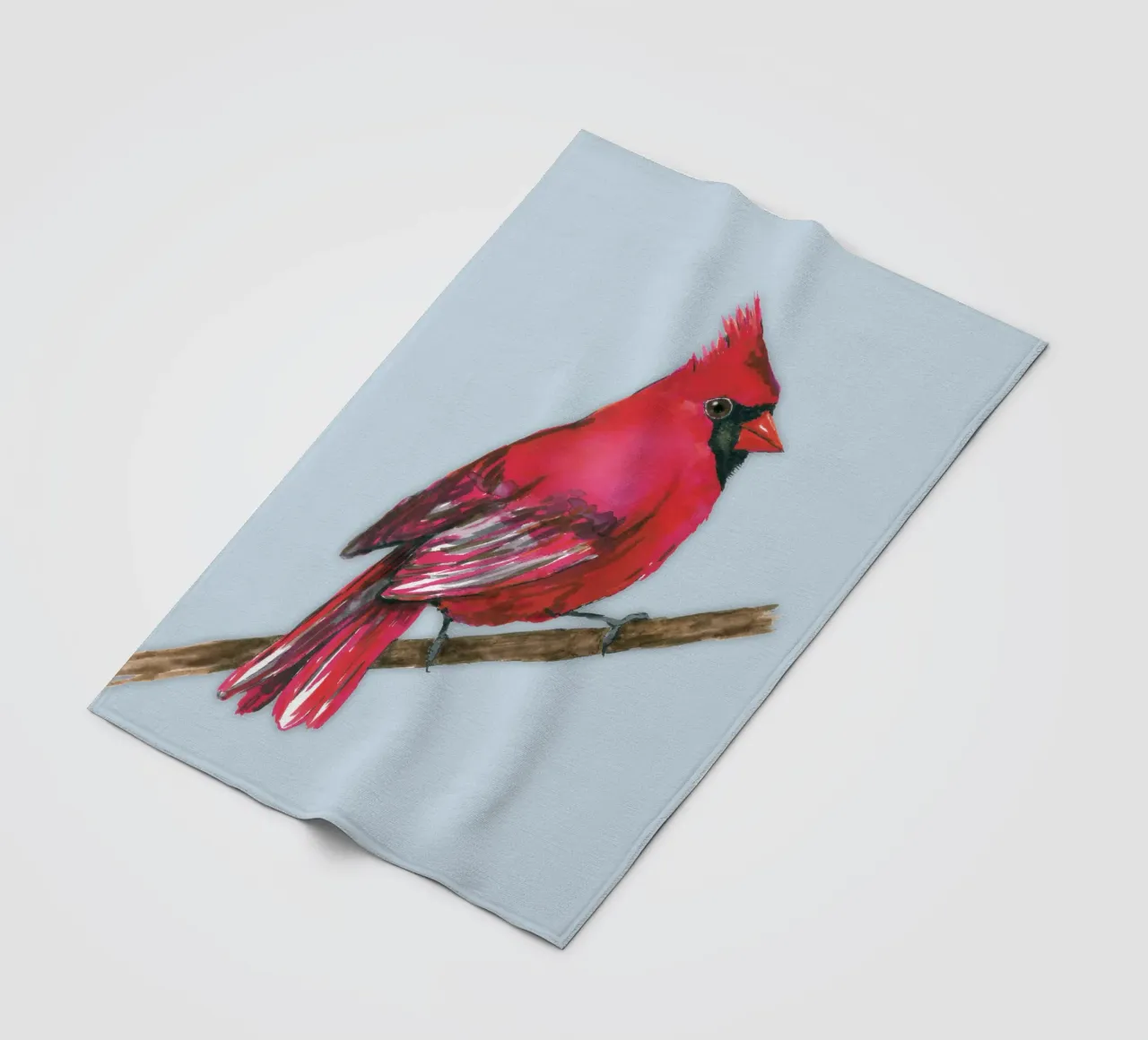 Acquerello di un cardinale settentrionale coperta in pile da BwiseLizzy