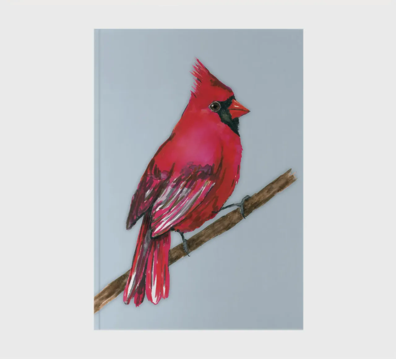 A Northern cardinal watercolor notebook by BwiseLizzy