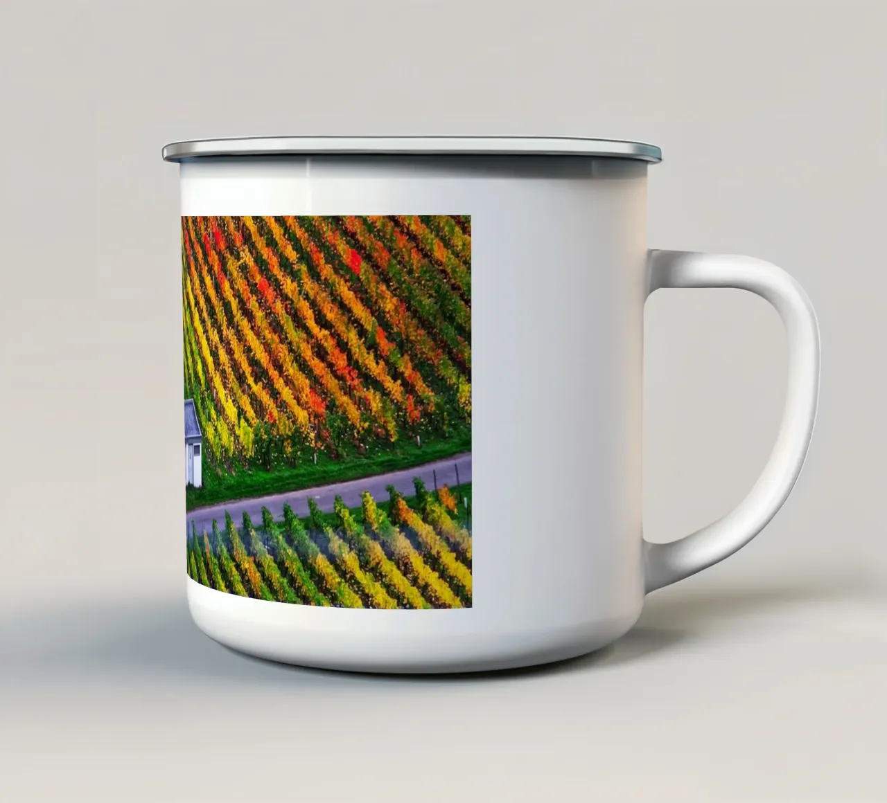 Colorful vineyard tazza in smalto da Fjöllart