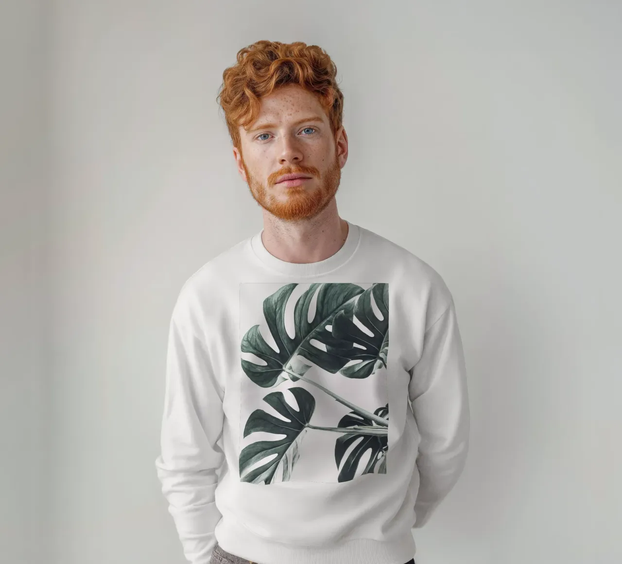 Monsterabladeren - Botanisch minimalistisch ontwerp sweatshirt van Whole©