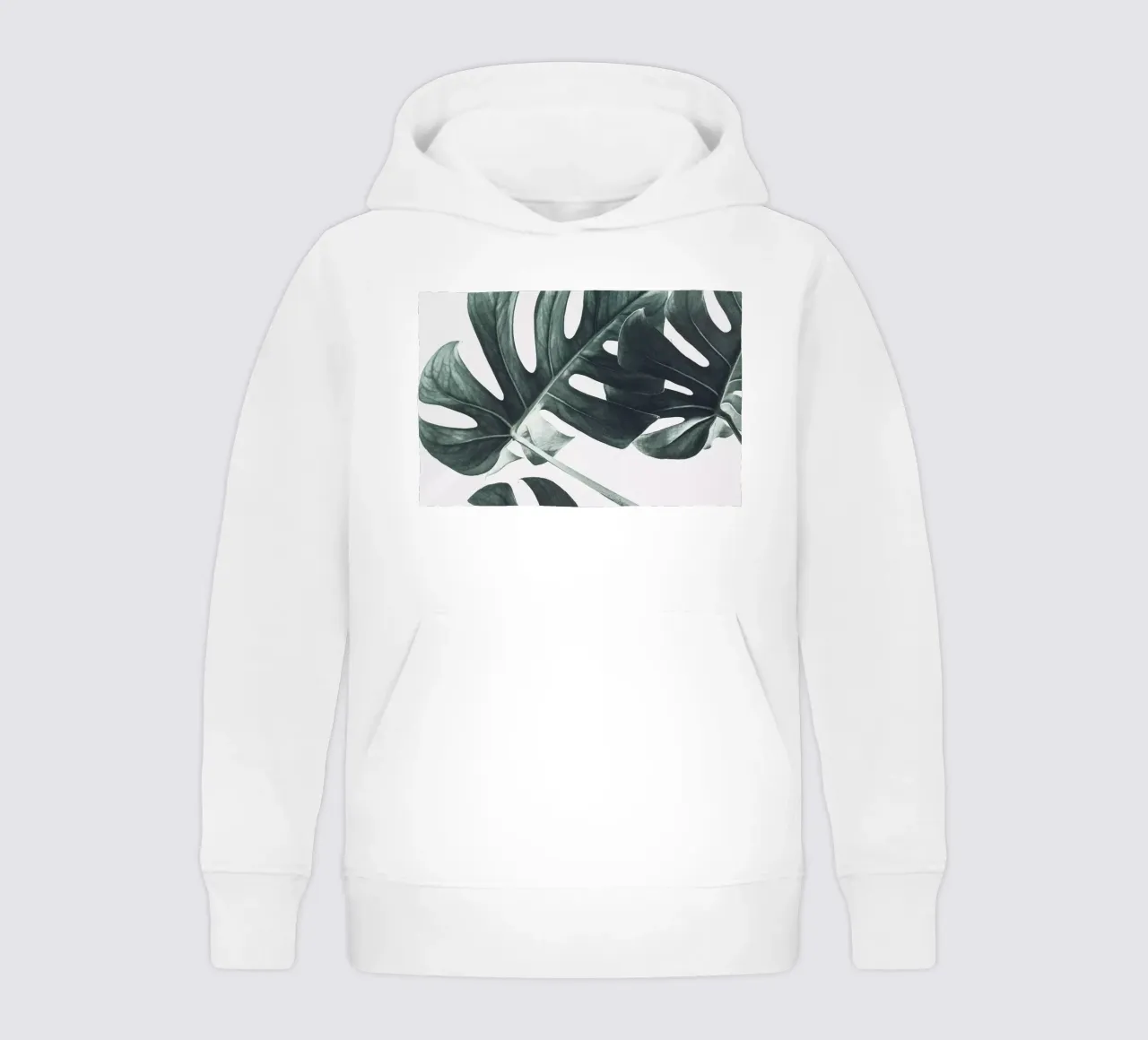 Foglie di Monstera - Design botanico minimalista felpa bambino con cappuccio da Whole©