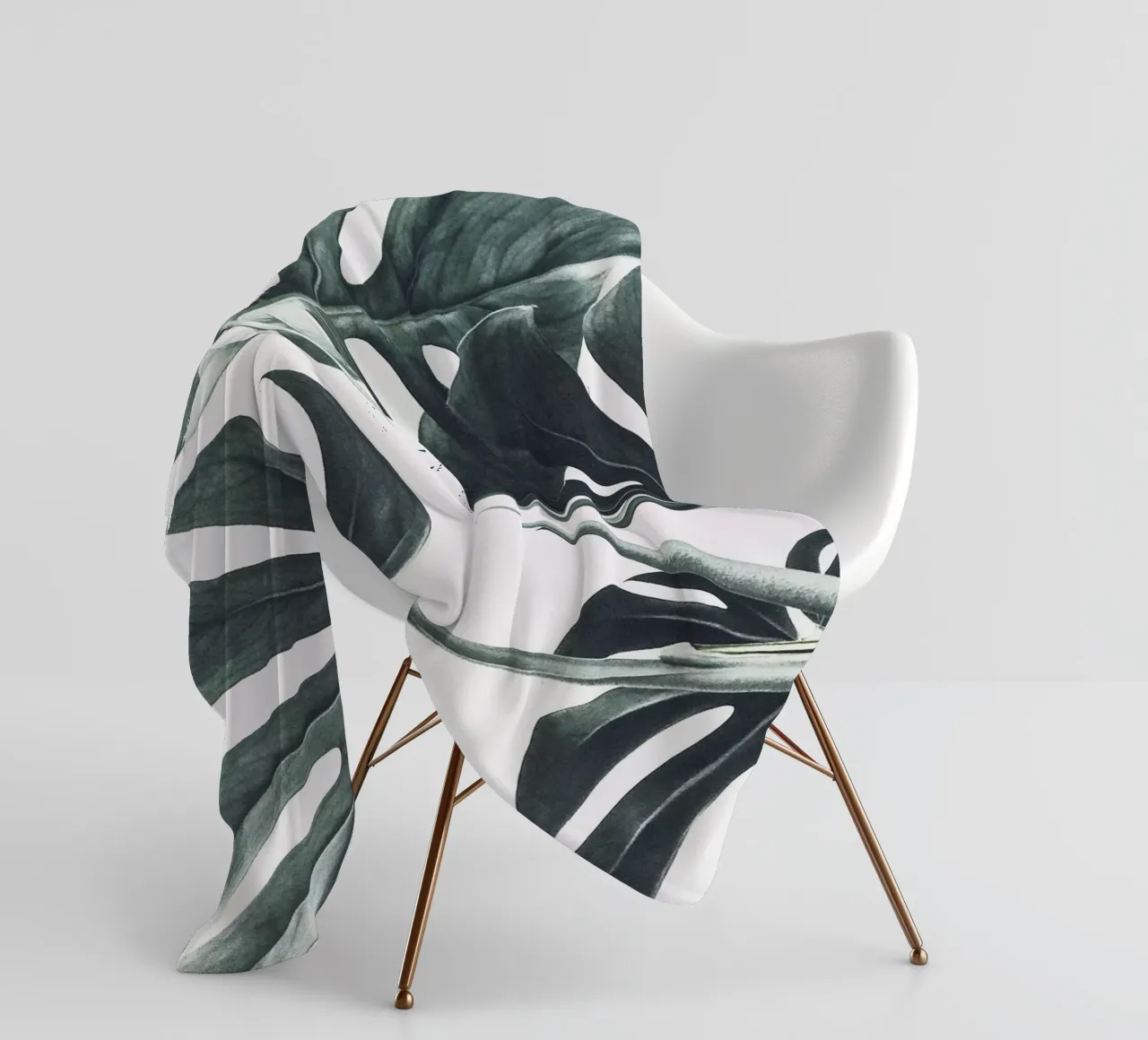 Foglie di Monstera - Design botanico minimalista coperta in pile da Whole©