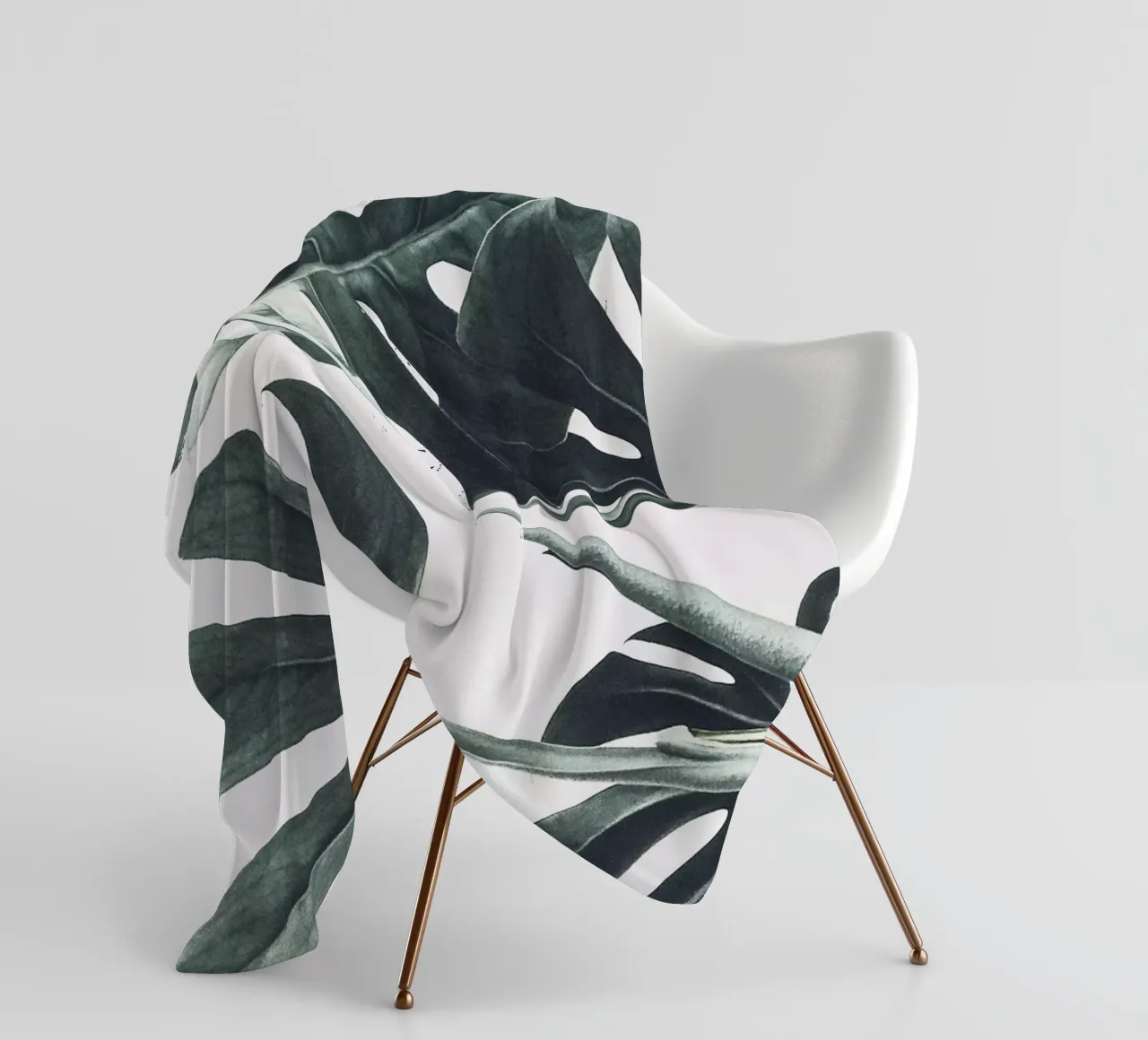 Foglie di Monstera - Design botanico minimalista coperta in pile da Whole©