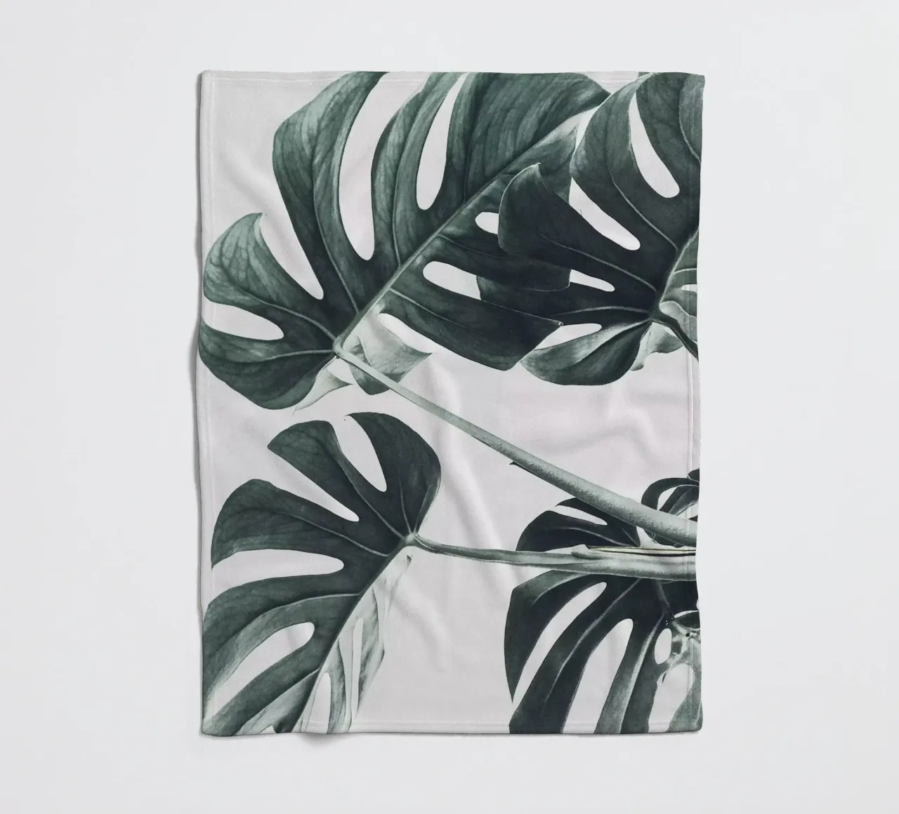 Foglie di Monstera - Design botanico minimalista coperta in pile da Whole©