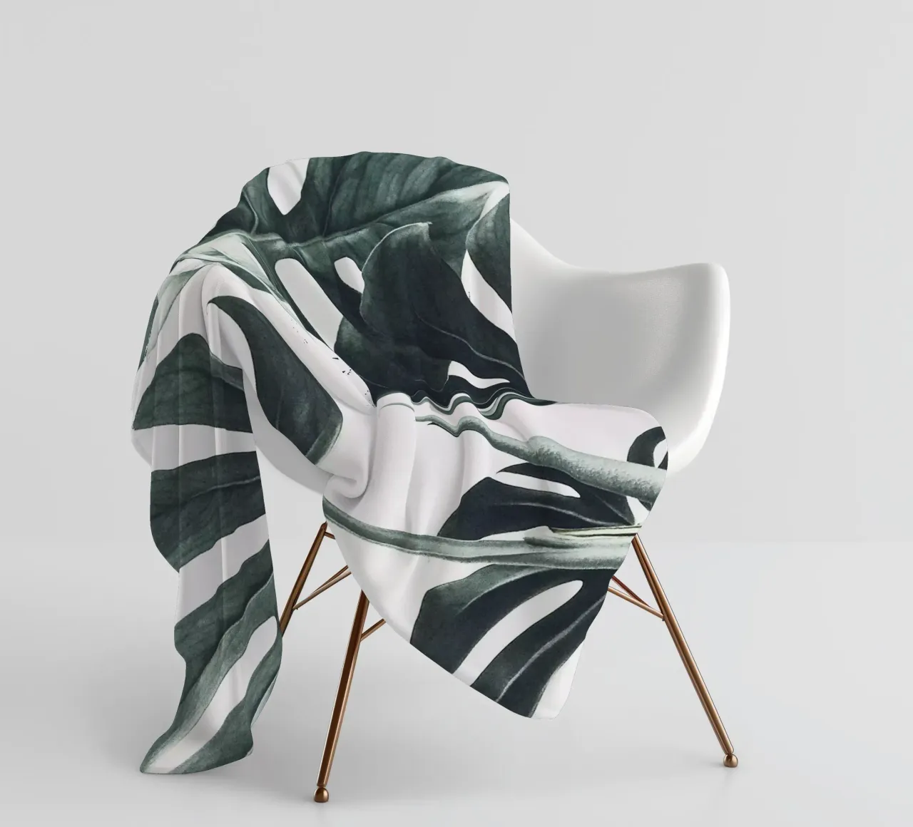 Foglie di Monstera - Design botanico minimalista coperta in pile da Whole©