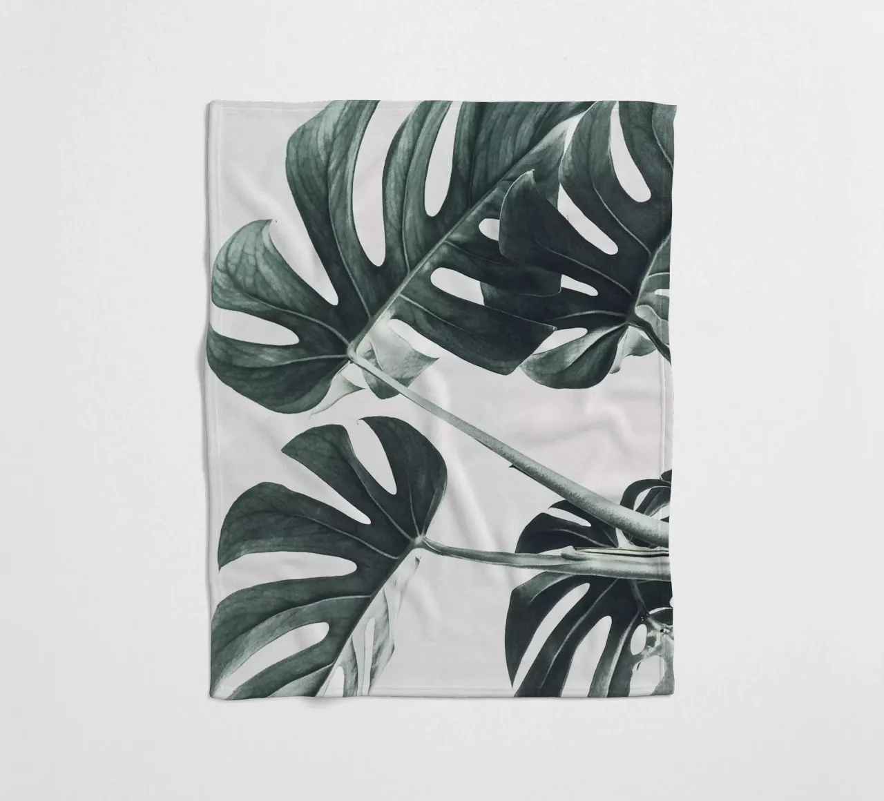 Foglie di Monstera - Design botanico minimalista coperta in pile da Whole©