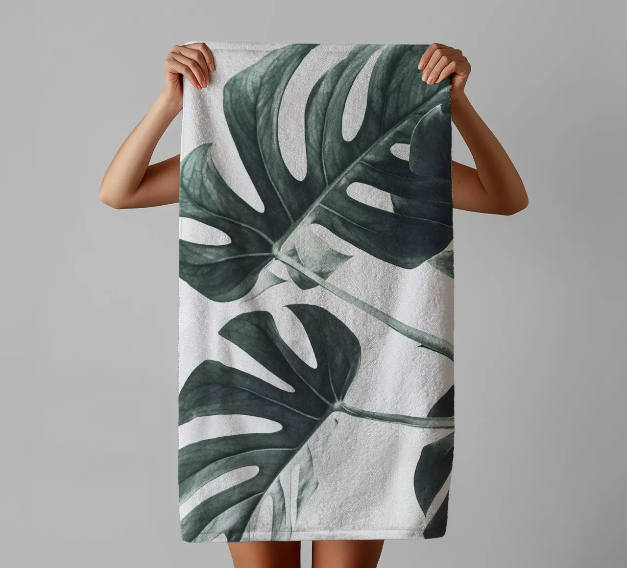 Foglie di Monstera - Design botanico minimalista asciugamano da bagno da Whole©