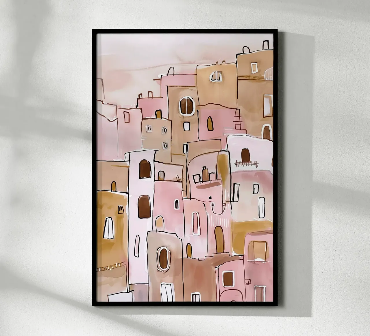 Hillside Village Serenity poster con telaio in alluminio da BALIKA HOMES ART