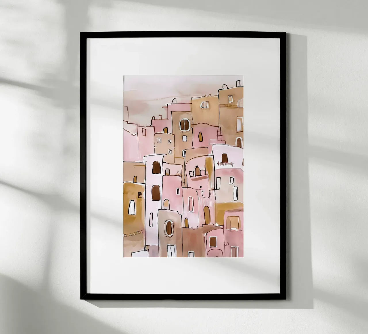 Hillside Village Serenity poster con telaio in alluminio da BALIKA HOMES ART