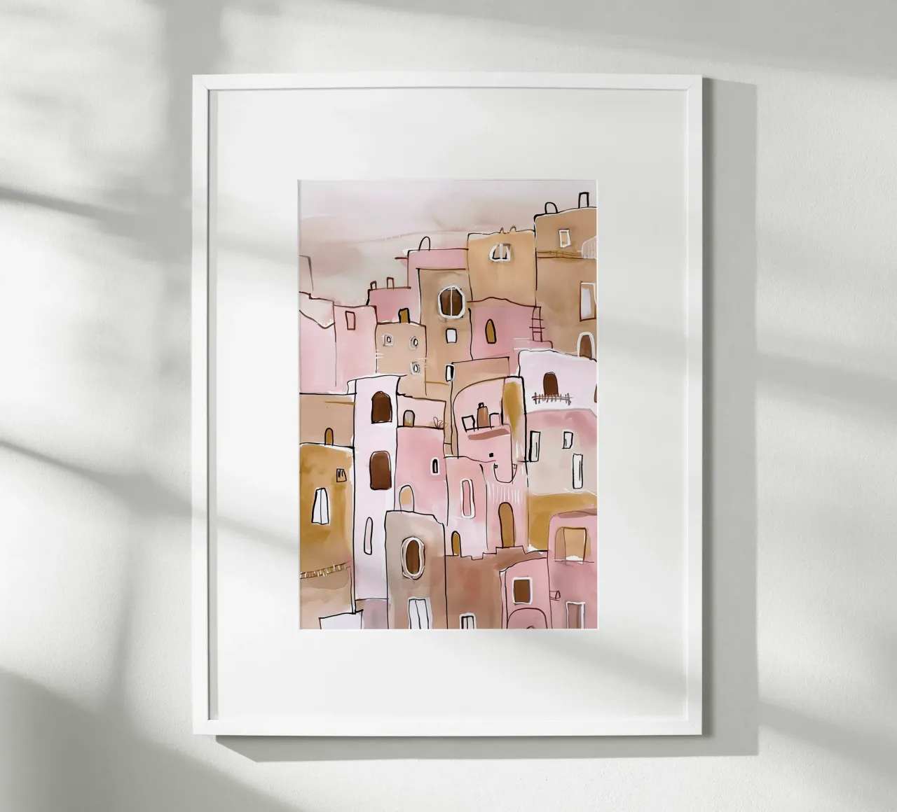 Hillside Village Serenity poster con telaio in alluminio da BALIKA HOMES ART